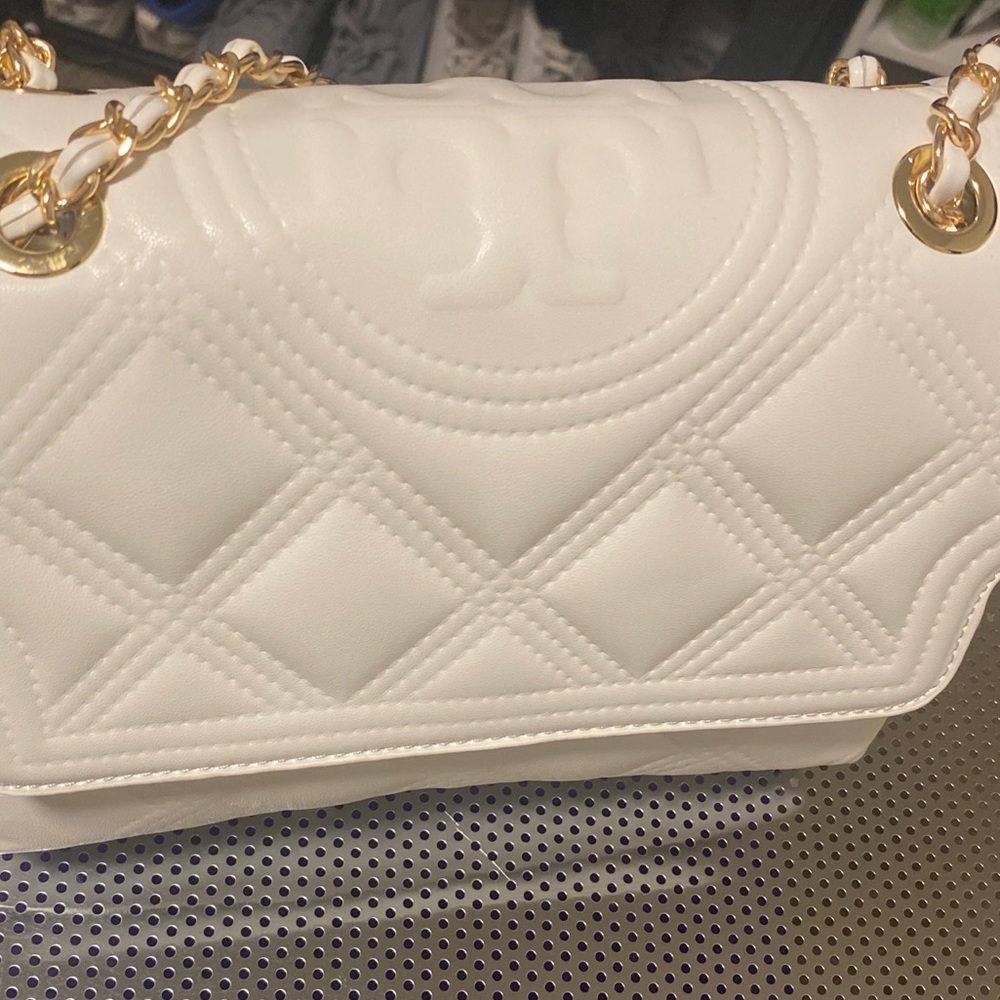 Tory Burch White Chain Crossbody Bag